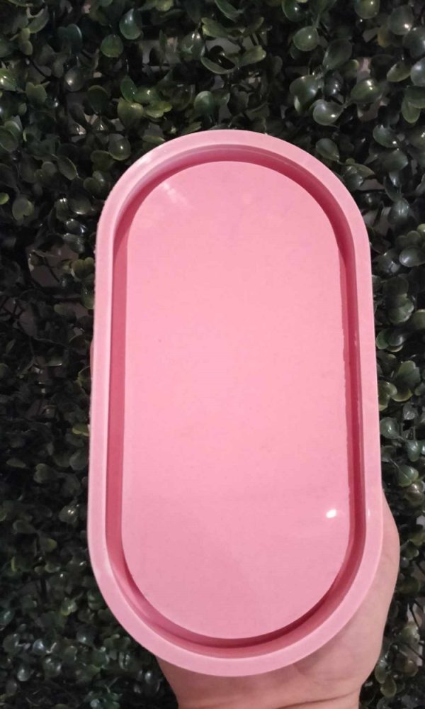 Sous-tasse ovale rose